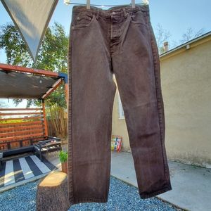 Vintage Levi's 501 Red Tab 33x30. Color: Brown. GVPWC. Some Fading/Creasing.